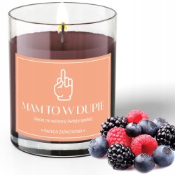 ŚWIECZKA ZAPACH śmieszny prezent MAM TO W DUPIE jagody PREZENT