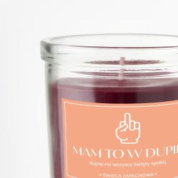 ŚWIECZKA ZAPACH śmieszny prezent MAM TO W DUPIE jagody PREZENT
