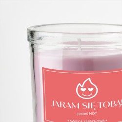 ŚWIECZKA ZAPACH śmieszny prezent JARAM SIĘ TOBĄ jaśmin PREZENT