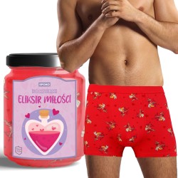 Bokserki w Słoiku ELIKSIR MIŁOŚCI DZIEŃ CHŁOPAKA MĘŻCZYZNY CZERW r. XL