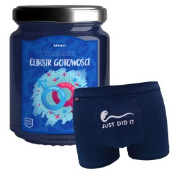 Bokserki w Słoiku ELIKSIR GOTOWOŚCI Prezent DLA MĘŻCZYZNY GRANATOWE r. XL