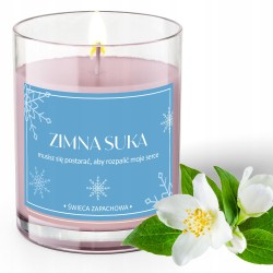 ŚWIECZKA ZAPACH 40h śmieszny prezent ZIMNA SUKA jaśmin